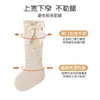 Calcetines para niña para otoño e invierno, algodón Clase A, con lazo y encaje, sin costuras, alta elasticidad, no restrictivos, cómodos y transpirables, calcetines de media pantorrilla