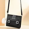 Bolso Cruzado de un Solo Hombro con Bordado de Oso Estilo Universitario Primavera/Verano 2025 Bolso Cuadrado Pequeño Bolso con Colgante de Felpa para Mujer Nuevo Modelo 2025