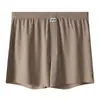 Ropa interior para hombre HuaJielong de seda de hielo, color liso, texturizada, al por mayor, de cintura media, talla grande, transpirable, calzoncillos tipo bóxer para hombre, disponibles para dropshipping