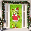 Decoração de Cobertura de Porta de Natal Pano Pendurado Monstro Verde Grinch Cobertura de Porta Cortina de Porta Monstro de Natal Tapeçaria de Ano Novo Cobertura de Porta