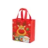 Bolsa de Regalo de Mano Color Navidad Bolsa de Dulces Navideños No Tejida Bolsa de Regalo Navideña Impresa para Fiesta