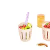 Estilo Ins Taza de Fruta Taza de Ensalada para Desayuno Para Llevar Picnic con Tenedor Taza de Drenaje de Doble Capa Caja Portátil Multiusos