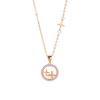 Collar de estrella de oro de 18 quilates bañado en plata de ley S925 para mujer, colgante creativo de piedra lunar, cadena de clavícula de oro rosa de estilo coreano.