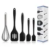 Espátula raspadora de silicone pincel batedor de ovos utensílios de cozinha de silicone conjunto de 5 peças conjunto de utensílios de cozinha utensílios de cozinha para cozinhar