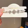 Pulsera de Moda con Colgante de Flor de Trébol con Perlas y Circonitas Francesas, Pulsera Versátil para el Trabajo, Joyería de Mano para Mujeres