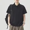 Roupas Masculinas Xintang 2026 Verão Nova Camisa Polo Masculina com Gola Reversível, Manga Curta, Leve, Marca da Moda, Camisa Polo de Manga Três Quartos