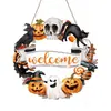 Placa de Madeira de Gato Engraçado para Halloween Transfronteiriça Estilo Americano Abóbora Gato Preto Decoração Atmosfera Festiva Artesanato