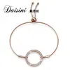 Pulsera de Plata S925 Moda Simple Pulsera con Forma de O Usando Cristales Elemento Swarovski Joyería de Mano Ins Versátil