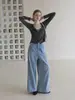 Nuevo conjunto de dos piezas de punto estilo coreano, cárdigan con volantes elegante y top de tirantes a rayas vintage de otoño 056