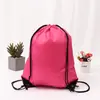 Bolsa de poliéster lisa com cordão para esportes de maratona, mochila com cordão promocional, mochila de armazenamento esportivo com logotipo impresso