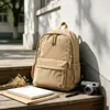 Bolsa de Libro Casual Simple para Mujeres Corduroy Japonés Color Sólido Estilo Perezoso Mochila de Viaje Mochila para Estudiantes de Secundaria Estudiantes Universitarios