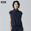 Chaleco con cremallera y cuello alto transfronterizo, Chaqueta deportiva cálida casual, Chaleco sin mangas con forro polar, Chaleco de entrenamiento de fitness para usar como prenda exterior