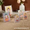Creativo Dibujo Animado Acrílico Transparente Mini Imán para Refrigerador Marco de Fotos Rectangular Largo Pequeño Marco de Fotos Sin Necesidad de Taladrar