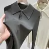 Elegante Tejido de Manga Larga para Mujer, Top con Solapa, Nuevo Estilo Otoño Temprano 2026, Camisa Base Chic con Corte, Camisa Polo, Suéter