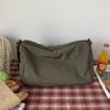 Saco plissado de pano macio Saco Crossbody das mulheres Saco de lona japonês Bolsa de classe do estudante Grande capacidade saco de pano simples saco de ombro da moda