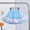 Vestido de Princesa para Bebé Niña Falda Tutú, Falda Abullonada para Niñas, Falda Tutú Suave de Tul, Falda Tutú de Segunda Generación, Falda con Bloques de Color