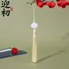 Colgante Nuevo Estilo Abanico de Loto de Jade Blanco Doble Cara con Borlas, Borlas de Linterna, Borlas Estilo Antiguo, Adornos Colgantes Estilo Chino al por Mayor
