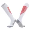 Meias de Futebol Antiderrapantes Transfronteiriças para Homens, Meias Esportivas Longas com Parte Inferior de Toalha, Meias Casuais de Performance com Duas Listras, Meias de Futebol da Copa do Mundo