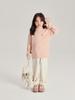 Ropa Infantil Momo 2024 Otoño e Invierno Nueva Camisa para Niñas de Color Sólido con Bordado en la Espalda, Versátil, Casual, Cálida, Top Infantil