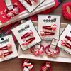 Nuevo Clip para el Cabello de Tela Rojo Terciopelo de Año Nuevo para Niñas con Diseño de Animales de Dibujos Animados, Suave con el Cabello, Set de Goma para el Cabello y Clip