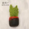 Estilo Ins Feltro de Lã Fofo Cacto 3D Pequeno em Vaso Ornamento de Planta Verde Acessório de Chaveiro de Feltro de Lã