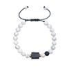 Europa y Estados Unidos nueva piedra natural Ojo de Tigre Amarillo Pino Blanco pulsera de turmalina con cuentas ajustable para mano de hombre cuerda para la mano cuerda para la mano al por mayor
