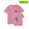 Camiseta Dizai de manga corta con cuello redondo y puntada periférica de animación, de algodón puro, para parejas, para bebé estrella, ropa de verano a juego.