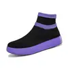 Calcetines de otoño para hombre, zapatos de malla transpirable, de caña alta, informales, con plataforma de un solo pedal, zapatillas voladoras