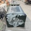 Oficina de talla en piedra Quyang mesa de té de mármol mesa de té Loto loto bestia absorbente de agua bandeja de té mesa de té Bestia Divina mesa rectangular