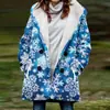 [Processamento Personalizado] Novo Casaco de Inverno Feminino com Pelúcia Estilo Europeu e Americano Casaco com Capuz 3D de Natal Atacado