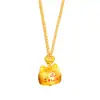 Tienda de Oro Puzuo Mismo Estilo Arena Dorada Accesorios DIY Colgante Peek-A-Boo Collar Suéter Lindo Gato Dorado de la Suerte Cadena para la Clavícula