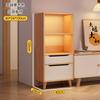 Estante de Livros de Chão Prateleira de Armazenamento de Piso Prateleira de Armazenamento de Parede para Sala de Estar Estante de Livros com Múltiplos Andares com Portas de Armário Design Moderno Minimalista