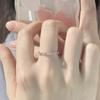 Anillo Retorcido de Cadena para Mujer con Circonita Microincrustada, Anillo de Banda Lisa con Diamante Único, Anillo Abierto Retorcido Hueco Ajustable, Moderno