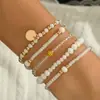 Europa y Estados Unidos transfronterizo superventas estilo elegante aleación disco colgante CCB imitación cristal resina perlas línea elástica pulsera mujeres