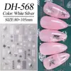 Pegatinas para Uñas Copo de Nieve Navideño 5D Estereoscópicas en Relieve Copo de Nieve Blanco DIY Pegatinas para Uñas Navideñas Joyería Estilo Dh