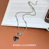 Colar Preto com Coração e Cruz Estilo Doce e Cool, Estilo Escuro, Fashion, Único, Bonito, Versátil, Corrente de Clavícula de Nicho