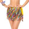 Falda Corta con Flecos de Lentejuelas Cadena para la Cintura Danza India Bohemio Pañuelo para la Cadera de Atar Pañuelo para la Cintura de Danza del Vientre Traje de Danza del Vientre