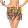Falda de Lentejuelas con Borlas Danza del Vientre Cadera Vibrante Vestido Cadena de Cintura con Lentejuelas y Borlas Bohemio