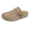Sapatos Birkenstock de Sola Grossa Chinelos Baotou Metade Chinelos Sapatos Femininos Roupa Exterior 2025 Novo Outono & Inverno Chinelos Retrô de Buraco na Parede para Mulheres