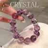 Pulsera de Amatista Natural Brasileña Pulsera de Cristal Morado Pulsera para Aprobar el Examen de Posgrado Pulsera Regalo