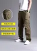 Calças Casuais Finas de Primavera e Verão, Perna Reta Solta Masculina Tamanho Grande Multibolsos Duráveis Calças de Trabalho, Calças Longas da Moda