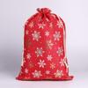 Bolsa de Navidad Embalaje de Regalo Cordón Solapa Bolsillo Pantalones Patrón Copo de Nieve Alce Bolsa de Dulces de Navidad Lino Fino Bolsa de Tela Pequeña