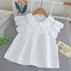 Camisetas de Verão de Manga Curta para Meninas 100% Algodão Puro 2026 Novo Estilo Coreano Camisetas Infantis Atacado para Crianças Pequenas e Médias