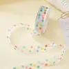 Cinta de Hilo de Nieve con Puntos de Onda de Color de 2.5 cm Estilo Ins Lazo DIY Regalo Pastel Horneado Empaque Cinturón Día del Niño