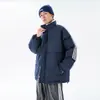 Invierno Vivo Explosiones Chaqueta Acolchada de Algodón Herramienta de Montaña para Exteriores Marca de Moda Abrigo con Cuello Rayado Transfronterizo Parejas Algodón
