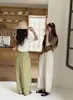 Pantalones de pierna ancha 100% Lyocell Tencel para mujer, de verano, cintura alta, holgados, adelgazantes, casuales, para petite, cropped, estilo abuela, finos
