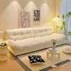 Sofá de Nube Estilo Crema Fila Recta Nueva Moderno Simple Sala de Estar Apartamento Pequeño Sofá de Tela de Dos o Tres Plazas Perezoso
