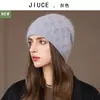 Fábrica de Chapéus Em Estoque Inverno Novo Transfronteiriço Gorro de Lã Trançada com Orelhas de Coelho Estilo Solto para Mulheres Versátil Estilo Coreano Chapéu Turbante Pós-Parto