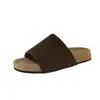 Versão em Couro~2026 Sandálias Rasteirinhas de Tira Lisa Retrô Calçados Birkenstock Novos Chinelos Casuais Abertos para Uso Externo