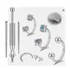 Novos Piercings Labret e de Osso da Orelha de Aço Inoxidável com Rosca Interna Transfronteiriços com Hastes de 6-12mm e Múltiplas Cabeças de Reposição, Joias para Piercing em Estoque
